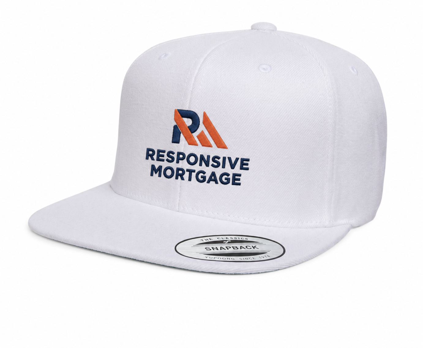 Responsive Mortgage Premium Flat Bill Snapback Cap | Custom Embroidered Corporate Hat