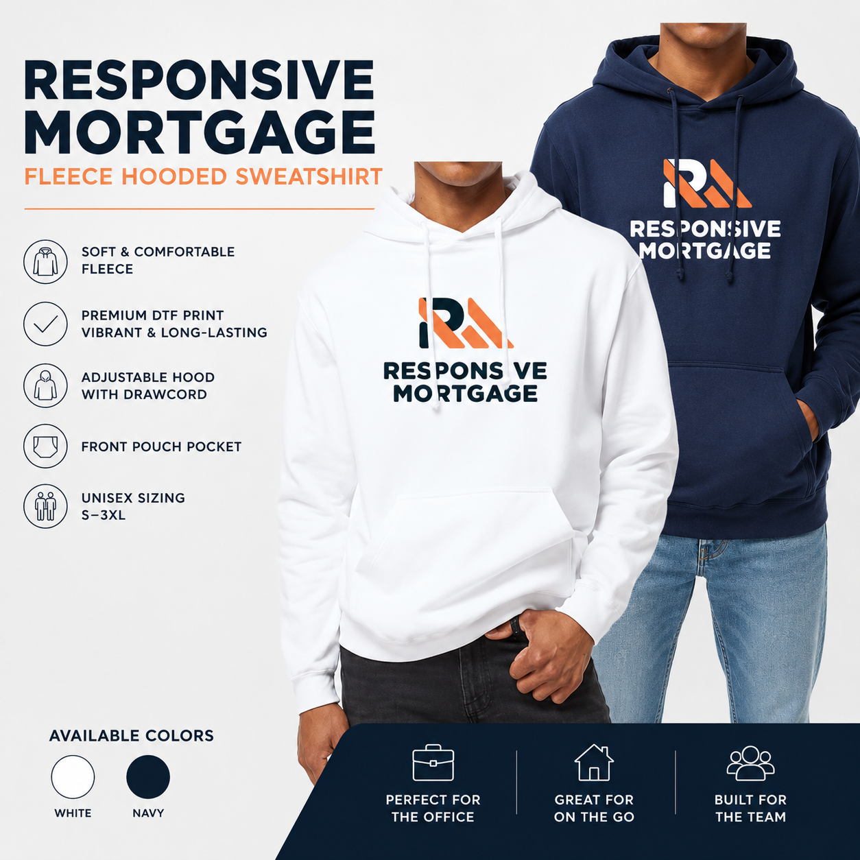 Responsive Mortgage Logo District® Fleece Hooded Sweatshirt