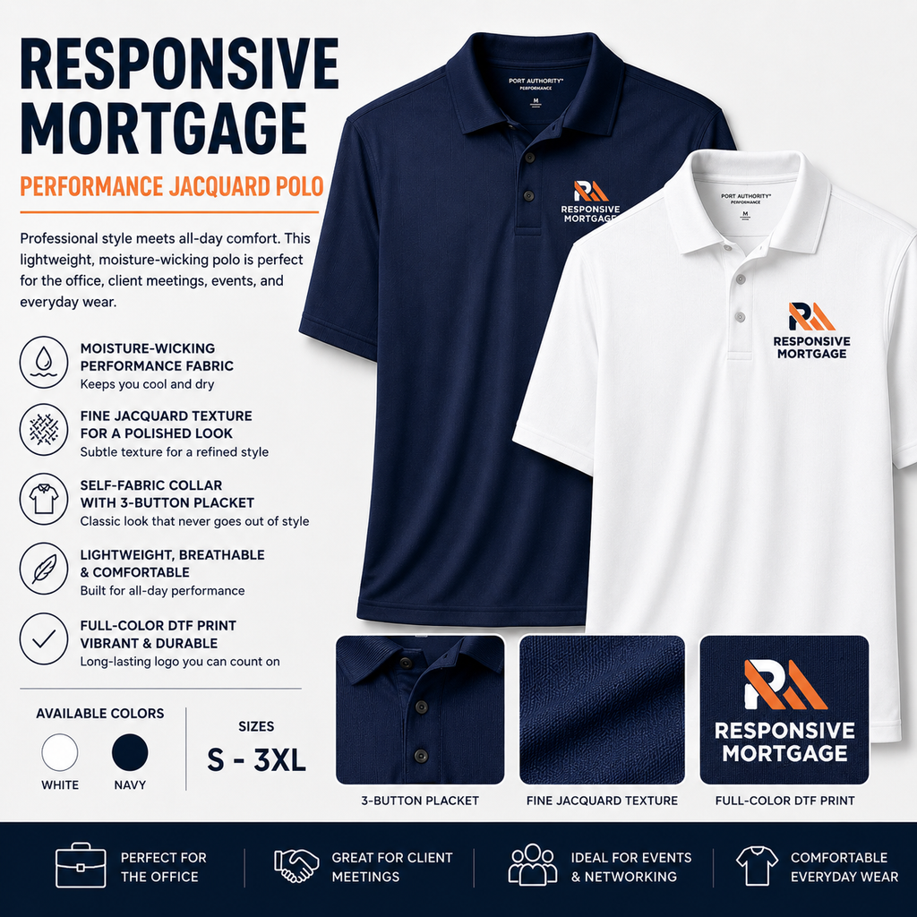 Responsive Mortgage Port Authority® Performance Fine Jacquard Polo