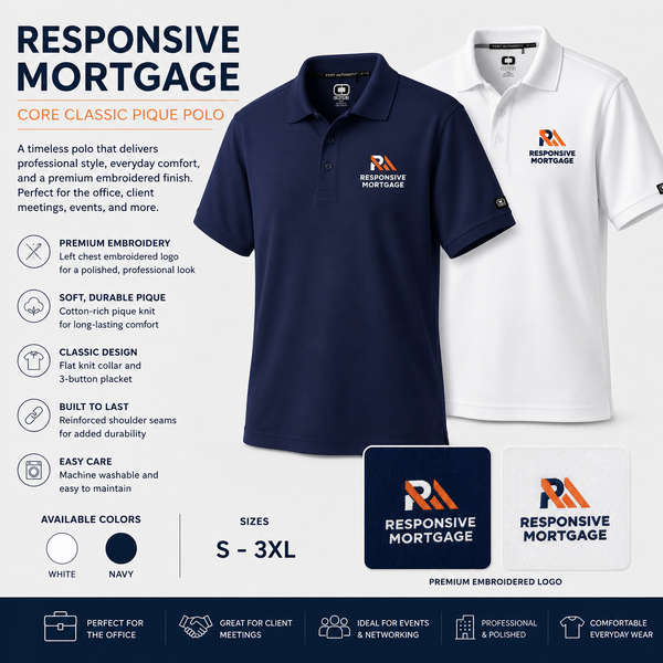Responsive Mortgage Men's Port Authority® Core Classic Pique Polo - Embroidered Logo