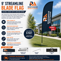 Responsive Mortgage 9' Double-Sided Streamline Blade Flag with Ground Spike
