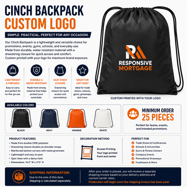 Responsive Mortgage Custom Cinch Backpack